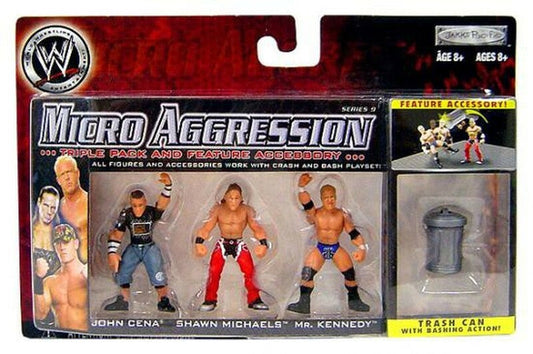 2008 WWE Jakks Pacific Micro Aggression Series 9 John Cena, Shawn Michaels & Mr. Kennedy
