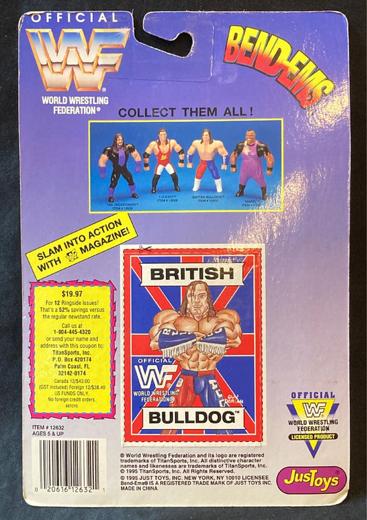 1995 WWF Just Toys Bend-Ems Series 2 British Bulldog