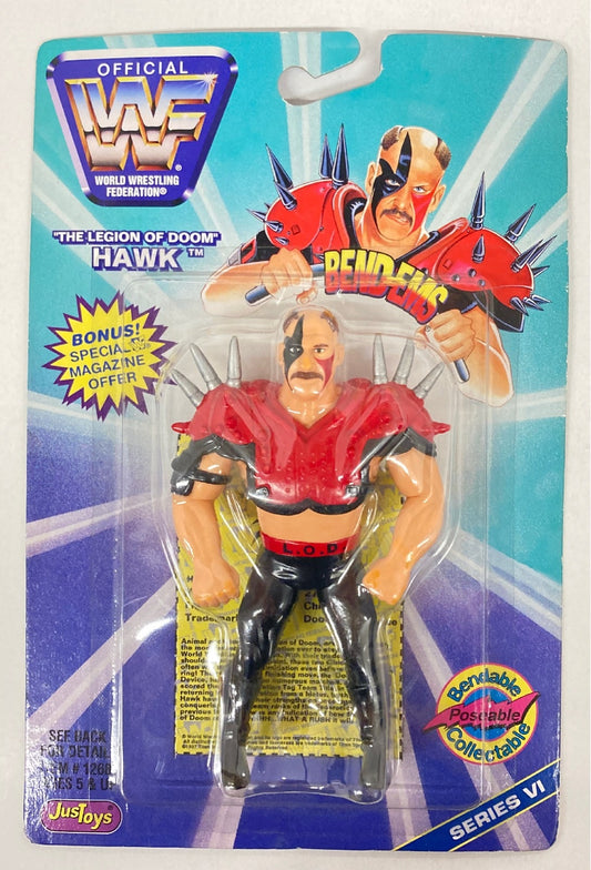 1997 WWF Just Toys Bend-Ems Series 6 "The Legion of Doom" Hawk