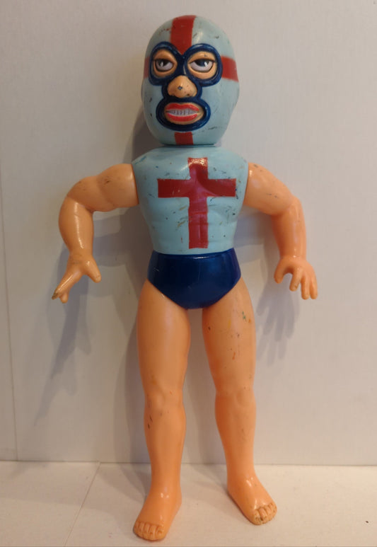 1969 Nakajima Seisakusho Tiger Mask Anime Golgotha Cross 10" Sofubi