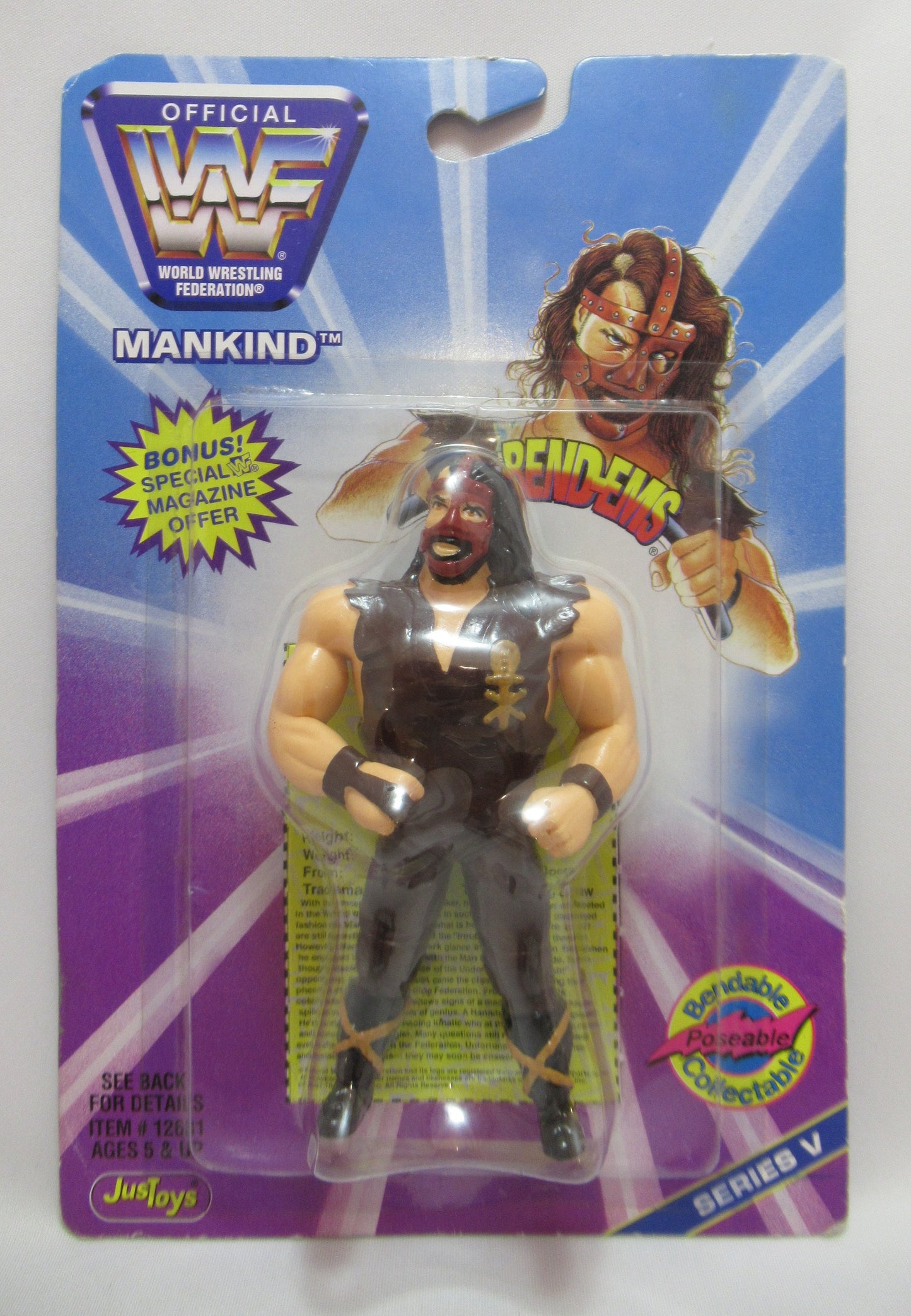 1997 WWF Just Toys Bend-Ems Series 5 Mankind