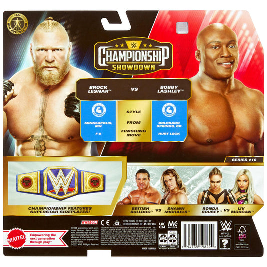 2024 WWE Mattel Basic Championship Showdown Series 16 Brock Lesnar vs. Bobby Lashley