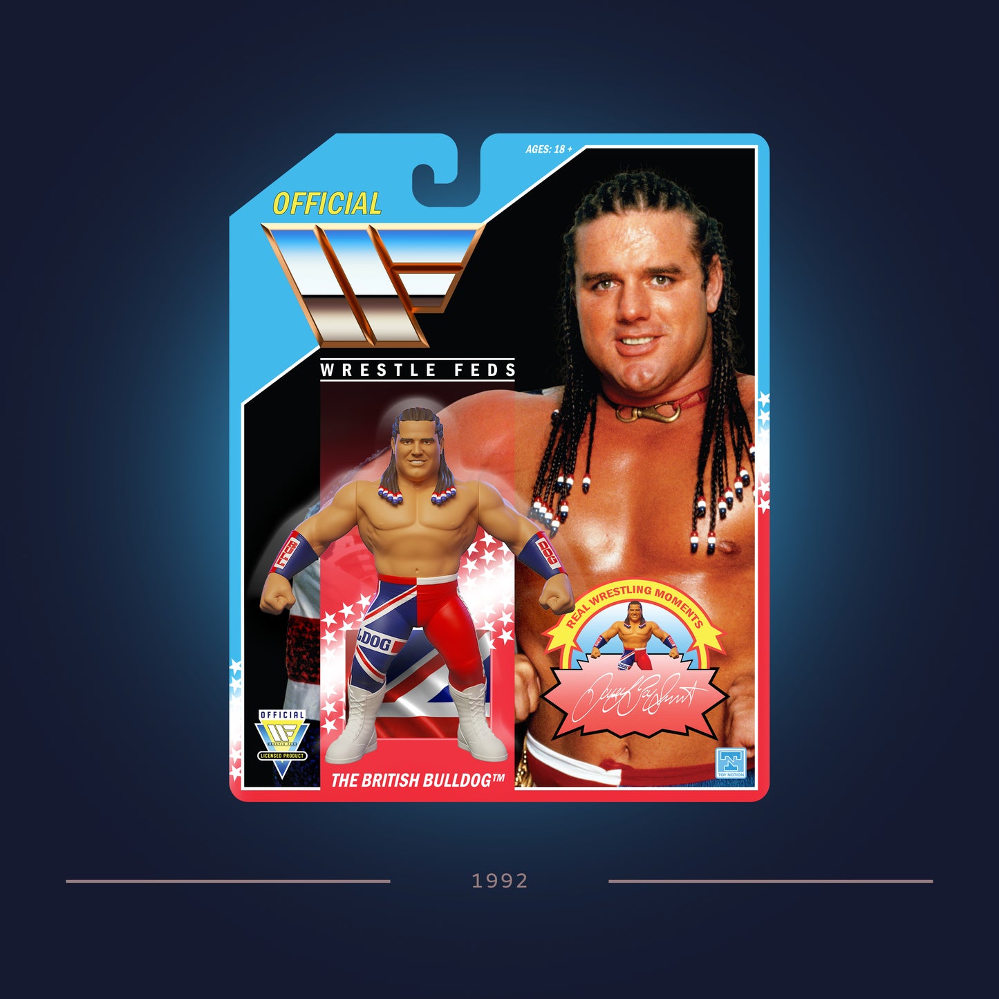 2026 Toy Notion Wrestle Feds Series 1 The British Bulldog [August 1992]