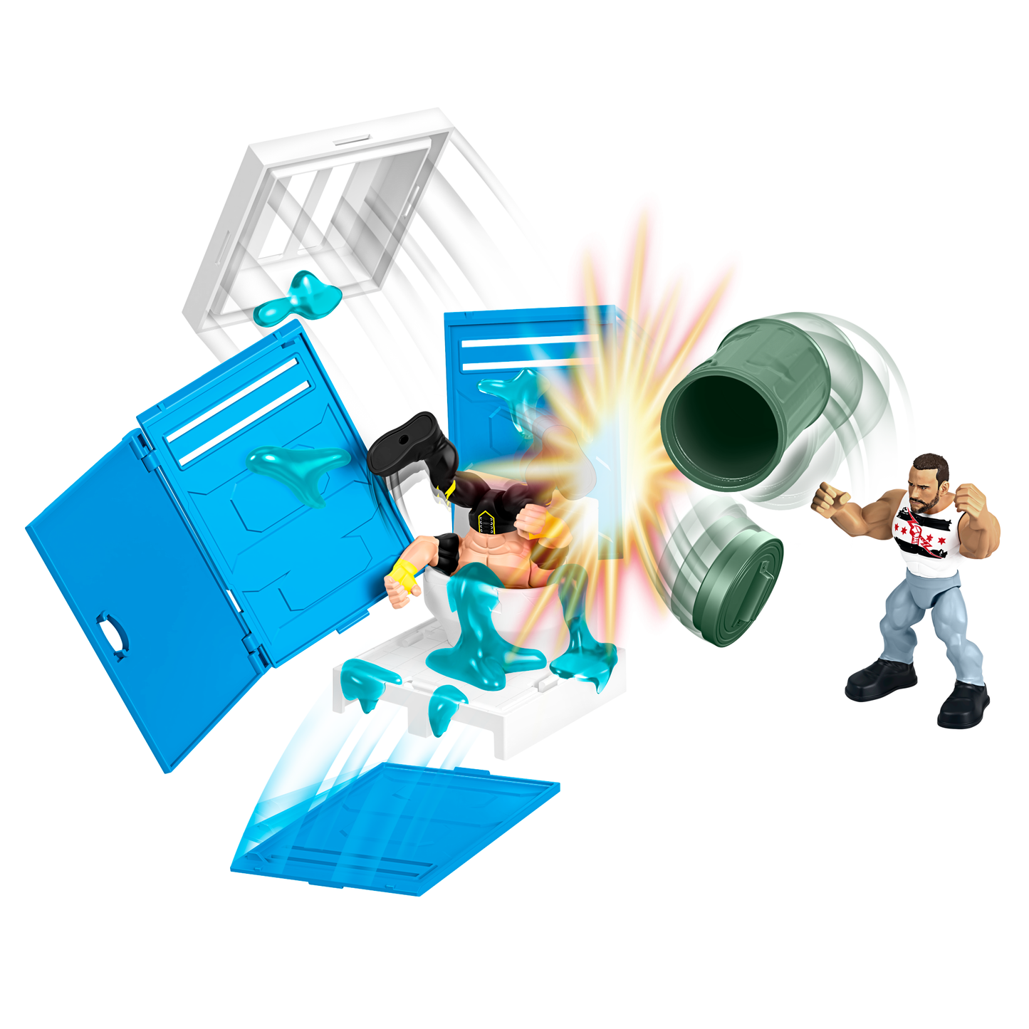 2026 WWE Mattel Knuckle Crunchers Backstage Brawl Playset [With Jey Uso]