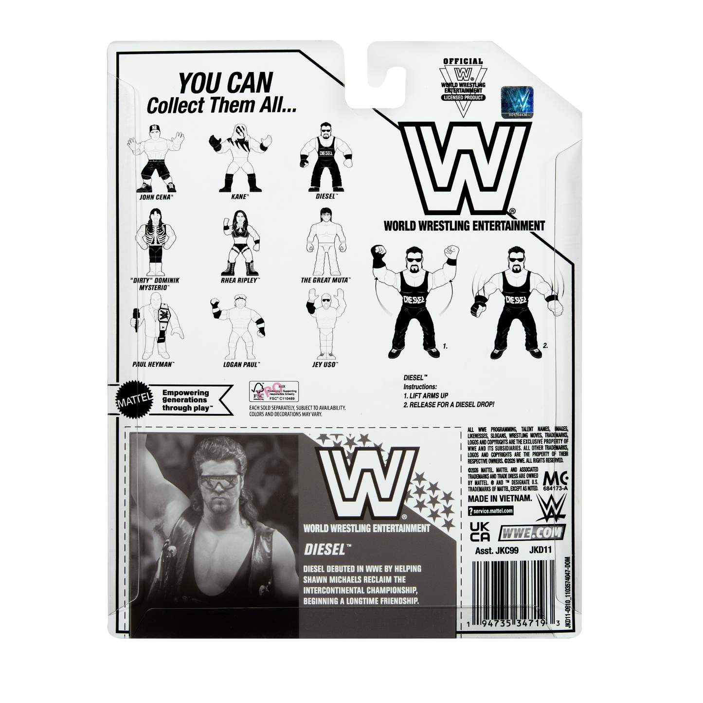 2026 WWE Mattel Ringside Exclusive Retro Greatest Hits Series 1 Diesel