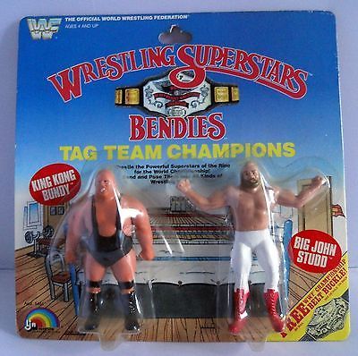 1986 WWF LJN Wrestling Superstars Bendies Tag Team Champions: King Kong Bundy & Big John Studd