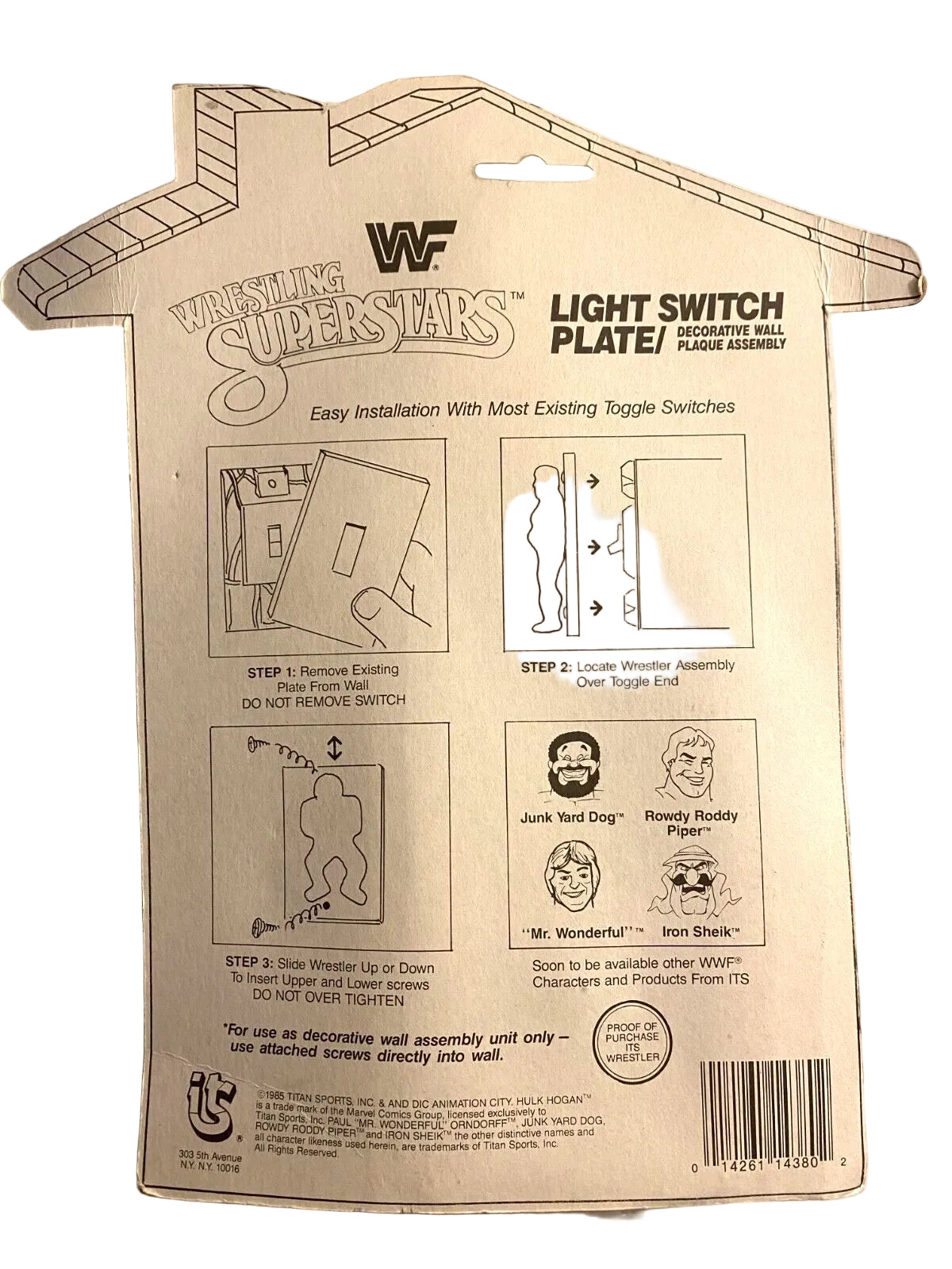 1985 WWF ITS Wrestling Superstars Hulk Hogan Light Switch Plate