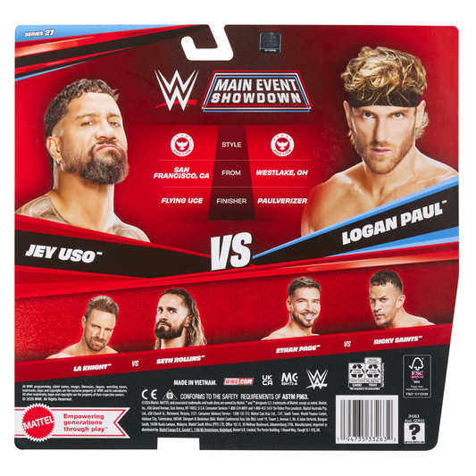 2026 WWE Mattel Main Event Showdown Series 27 Jey Uso vs. Logan Paul