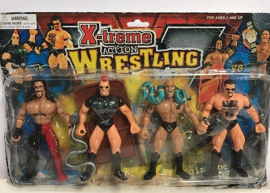 X-Treme Action Wrestling Bootleg/Knockoff Wrestling Figure 4-Pack