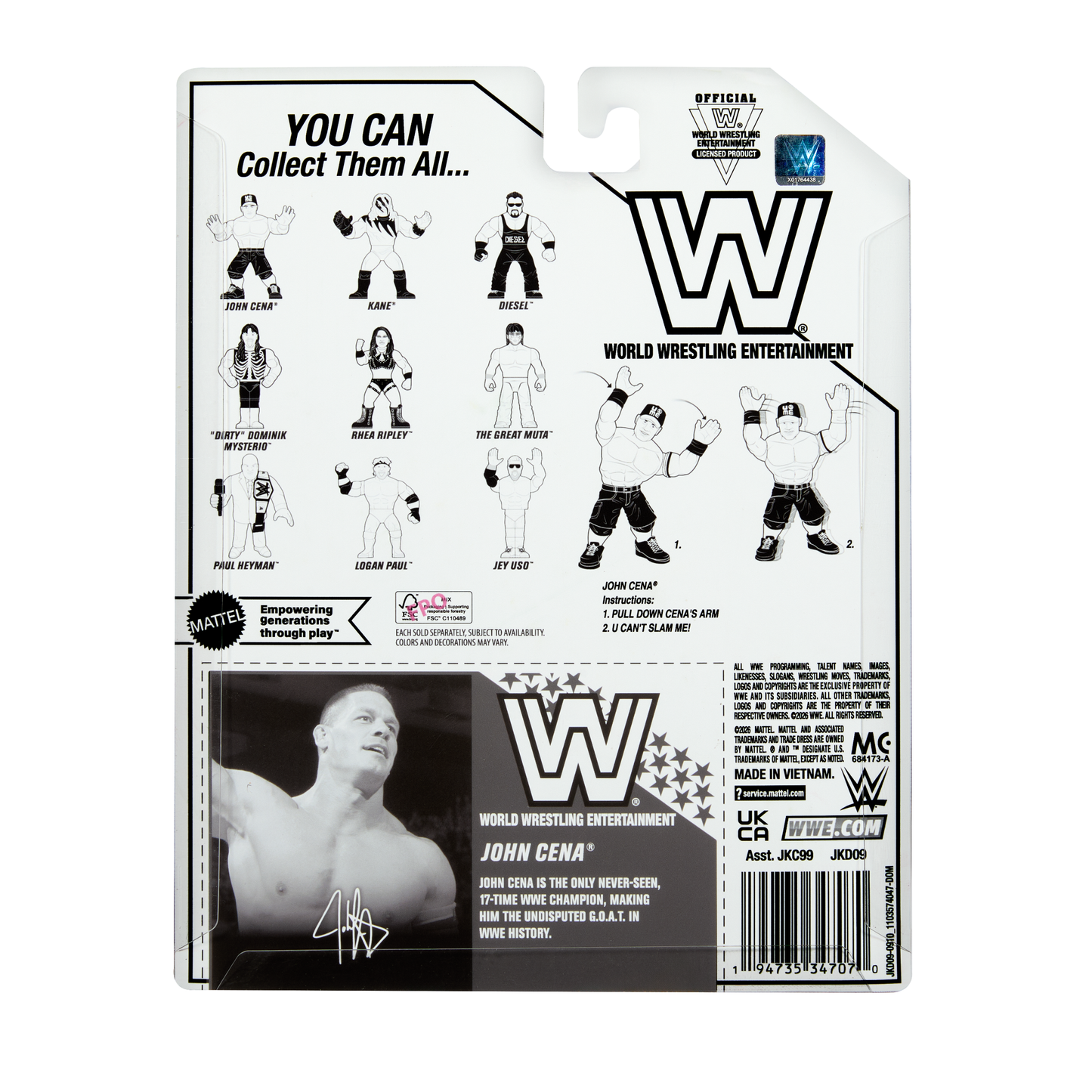 2026 WWE Mattel Ringside Exclusive Retro Greatest Hits Series 1 John Cena