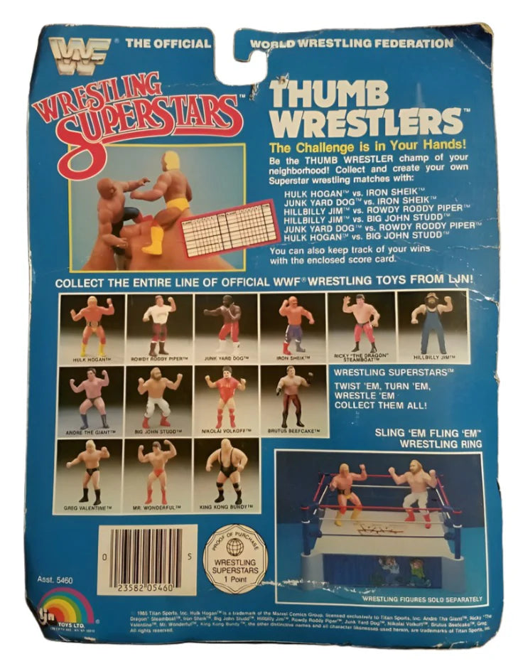 1986 WWF LJN Wrestling Superstars Thumb Wrestlers Hulk Hogan vs. Iron Sheik