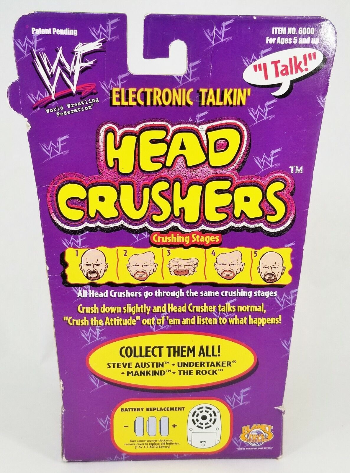 1999 WWF Planet Toys Electronic Talkin' Head Crushers Stone Cold Steve Austin