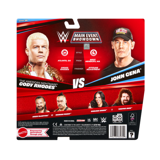 2026 WWE Mattel Main Event Showdown Series 26 "The American Nightmare" Cody Rhodes vs. John Cena