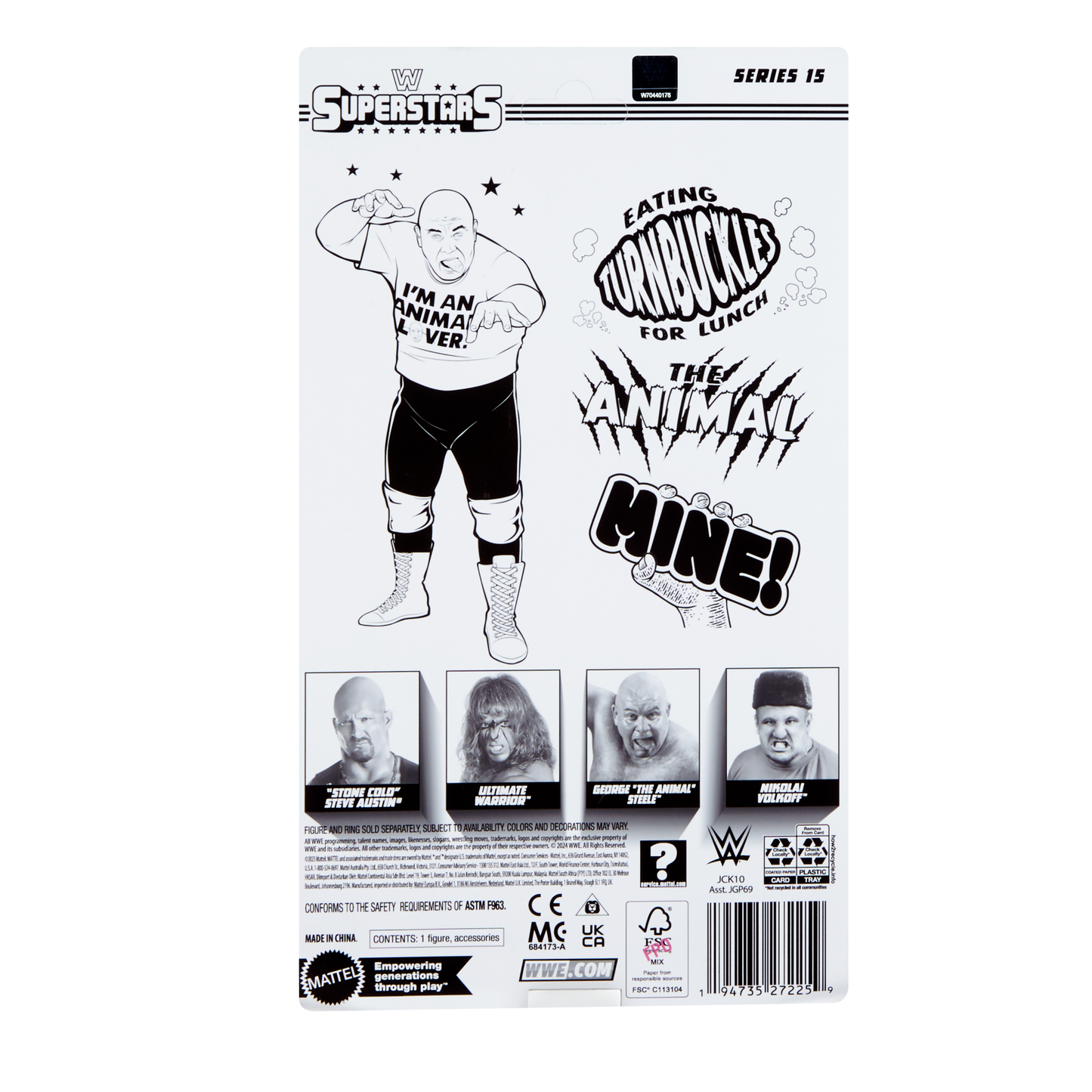 2025 WWE Mattel Superstars Series 15 George "The Animal" Steele [Exclusive]