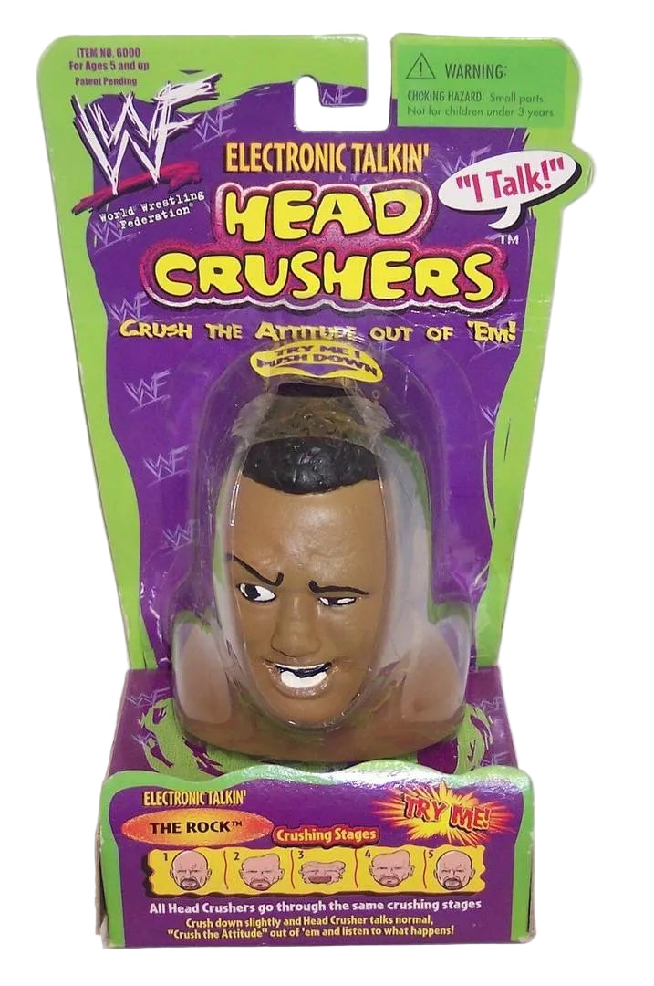 1999 WWF Planet Toys Electronic Talkin' Head Crushers The Rock