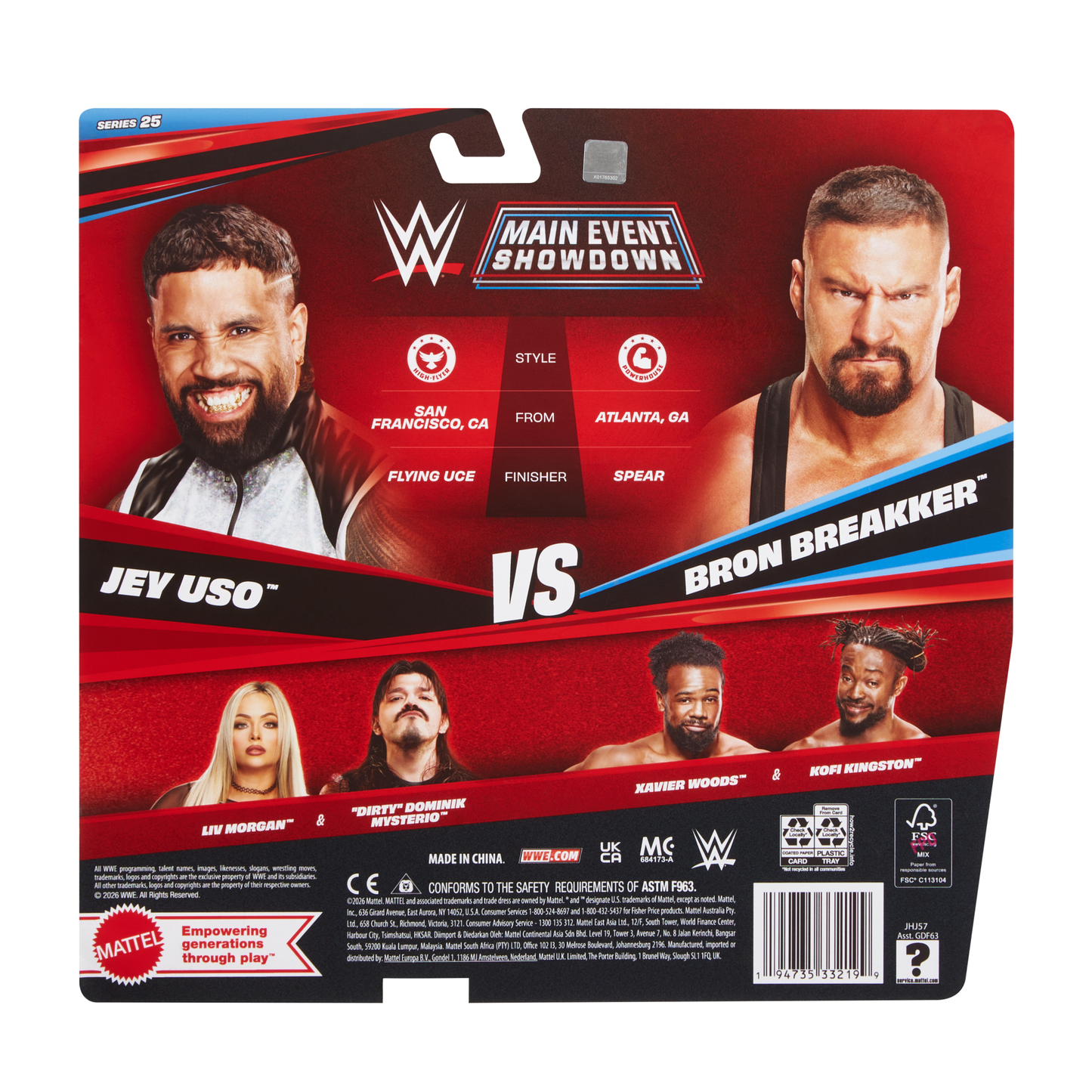 2026 WWE Mattel Main Event Showdown Series 25 Jey Uso vs. Bron Breakker