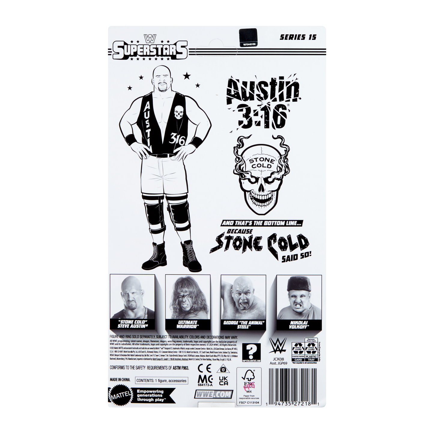 2025 WWE Mattel Superstars Series 15 Stone Cold Steve Austin [Exclusive]