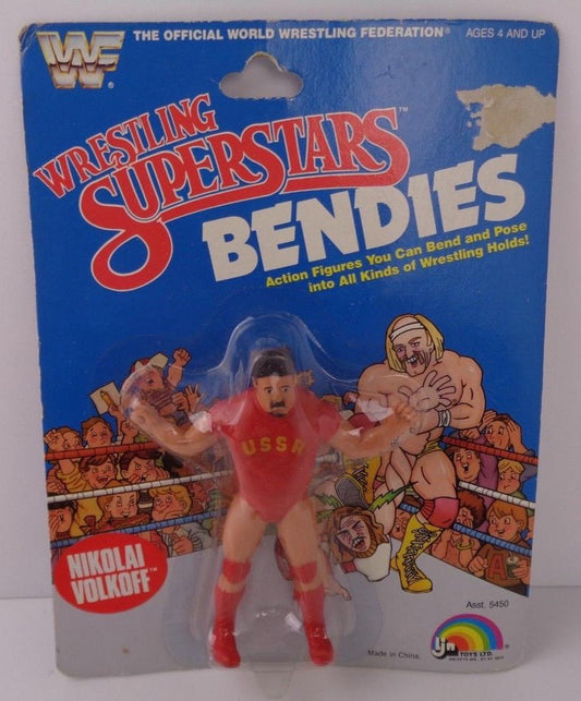 1985 WWF LJN Wrestling Superstars Bendies Nikolai Volkoff [1st Release Card]