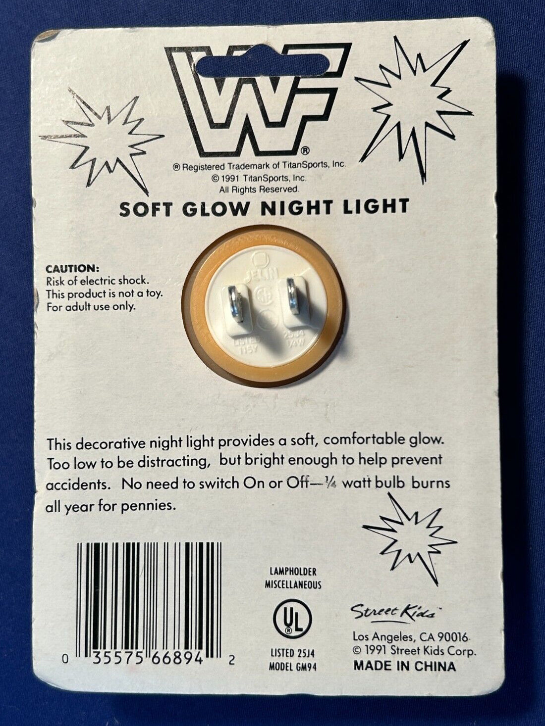 1991 WWF Street Kids Hulk Hogan Soft Glow Night Light [Nite Lite]