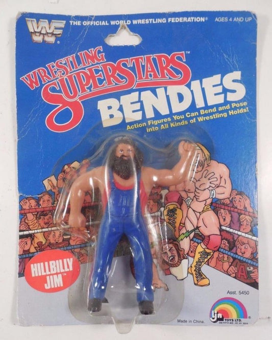 1985 WWF LJN Wrestling Superstars Bendies Hillbilly Jim [1st Release Card]