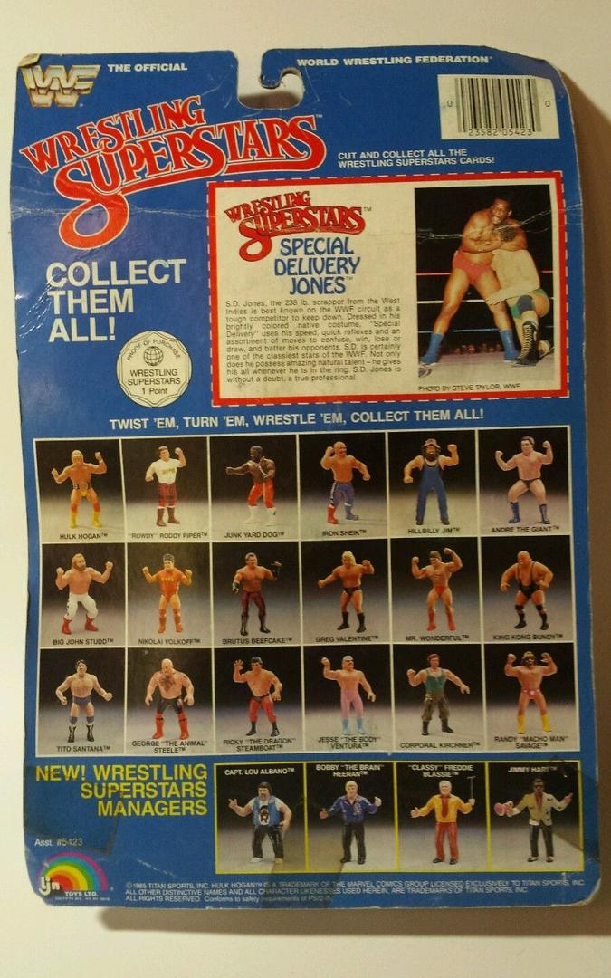 1986 WWF LJN Wrestling Superstars Series 3 Special Delivery Jones [With Red Shirt]