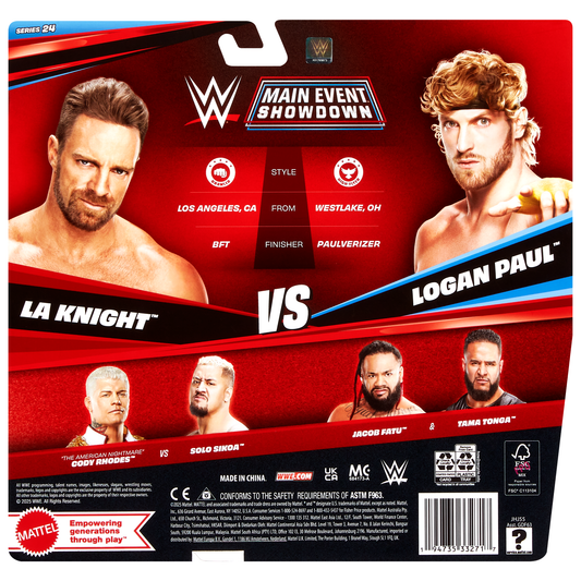 2025 WWE Mattel Main Event Showdown Series 24 LA Knight vs. Logan Paul