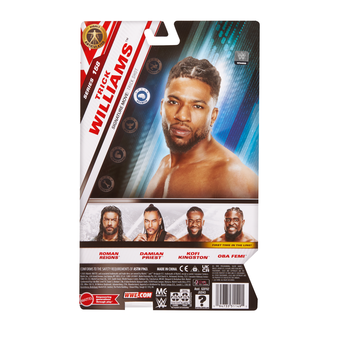 2025 WWE Mattel Main Event Series 158 Trick Williams