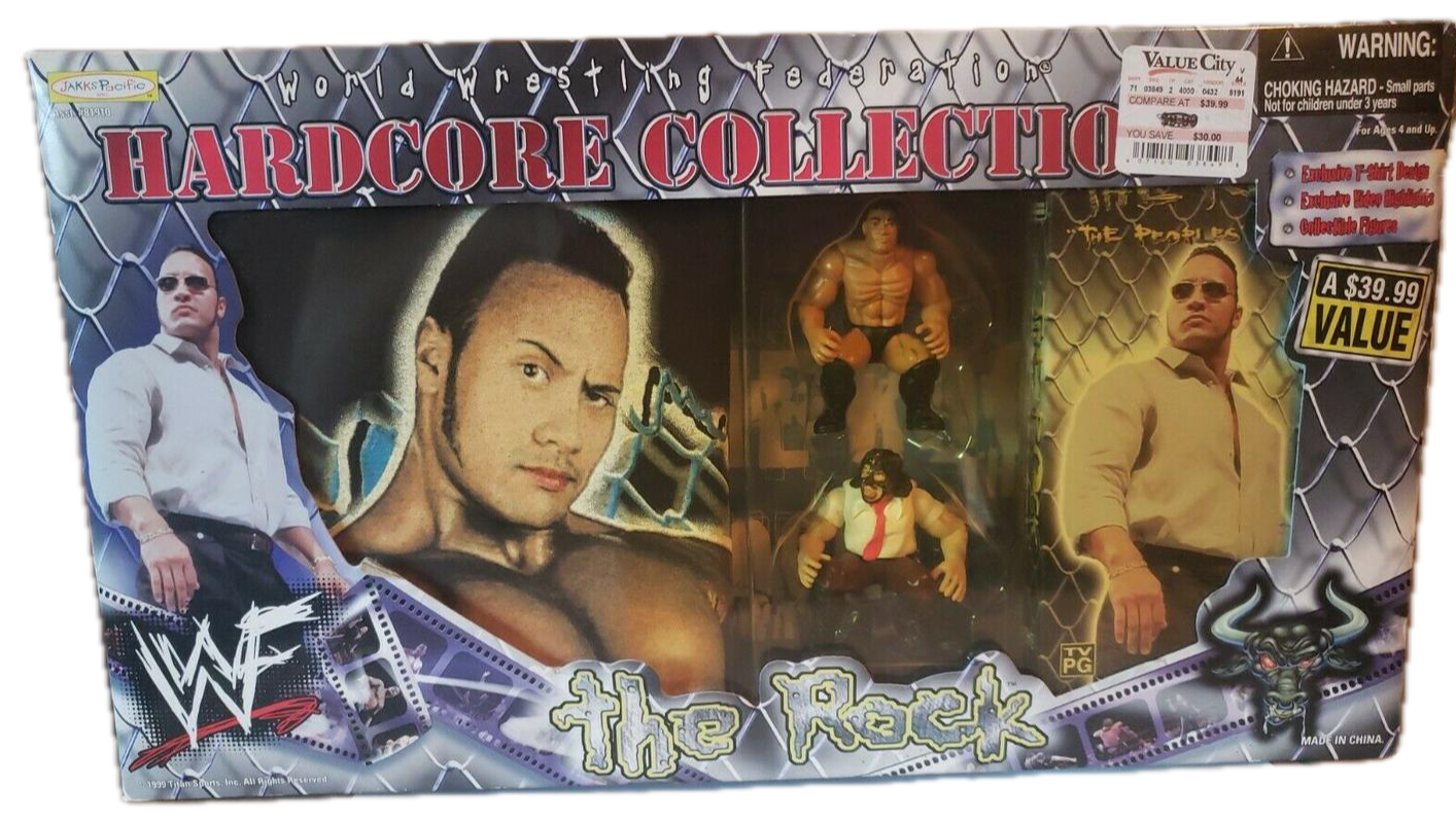 1999 WWF Jakks Pacific The Rock Hardcore Collection [Rectangle Packaging]