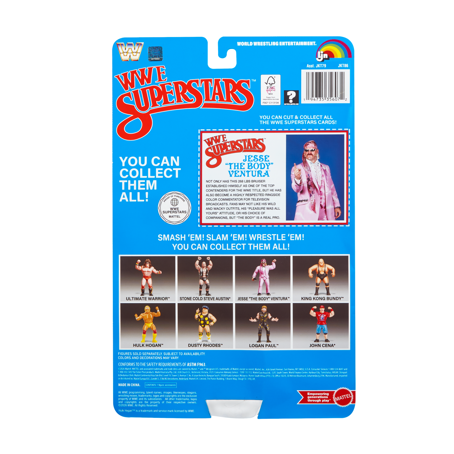 2026 Mattel LJN WWE Superstars Series 2 Jesse "The Body" Ventura [Exclusive, Chase]