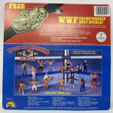 1986 WWF LJN Wrestling Superstars Bendies Tag Team Champions: Hulk Hogan & Junk Yard Dog