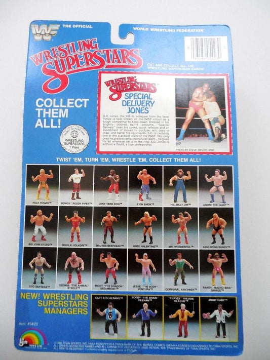1986 WWF LJN Wrestling Superstars Series 3 Special Delivery Jones [With Red Shirt]