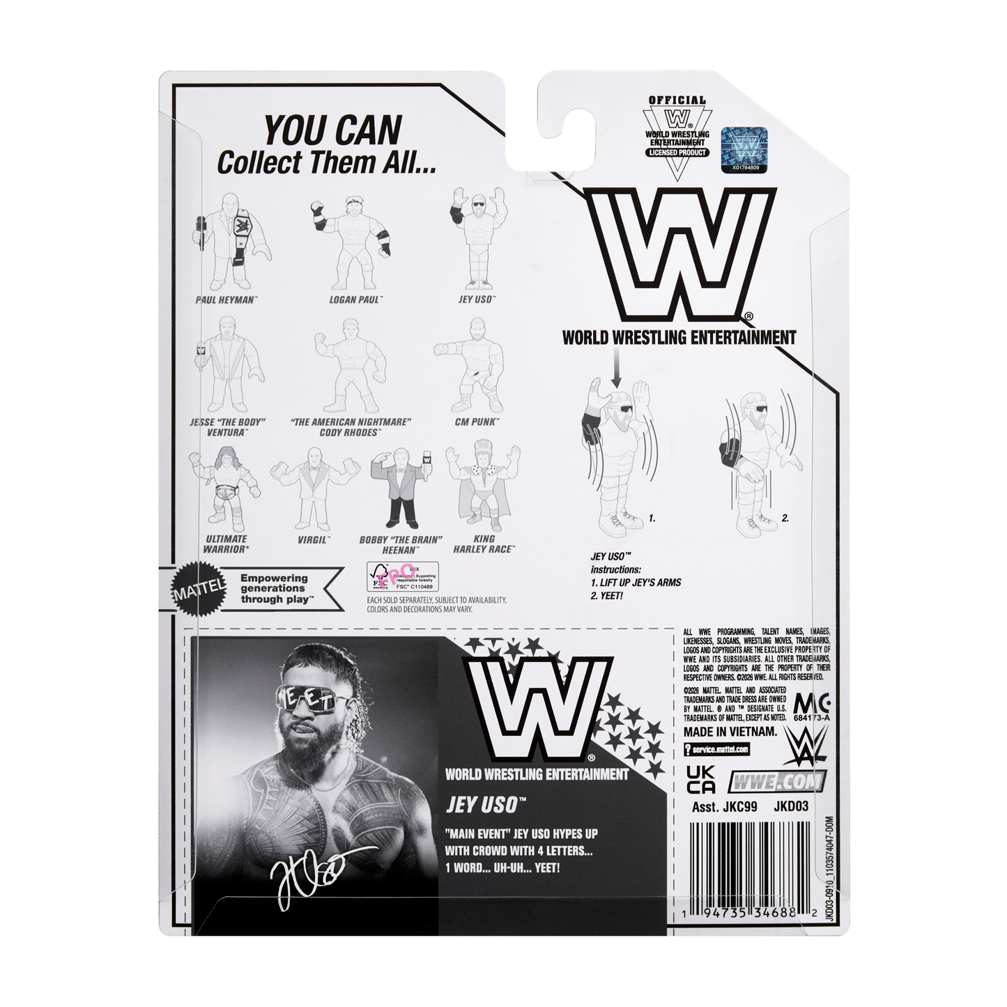 2026 WWE Mattel Ringside Exclusive Retro Series 2 Jey Uso [Exclusive]