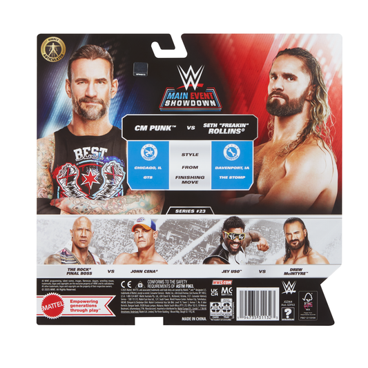 2025 WWE Mattel Main Event Showdown Series 23 CM Punk vs. Seth "Freakin" Rollins