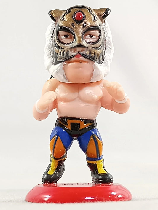 2005 CharaPro Mini Big Heads/Pro-Kaku Heroes Series 1 Tiger Mask [With Blue Pants, In Fighting Pose]