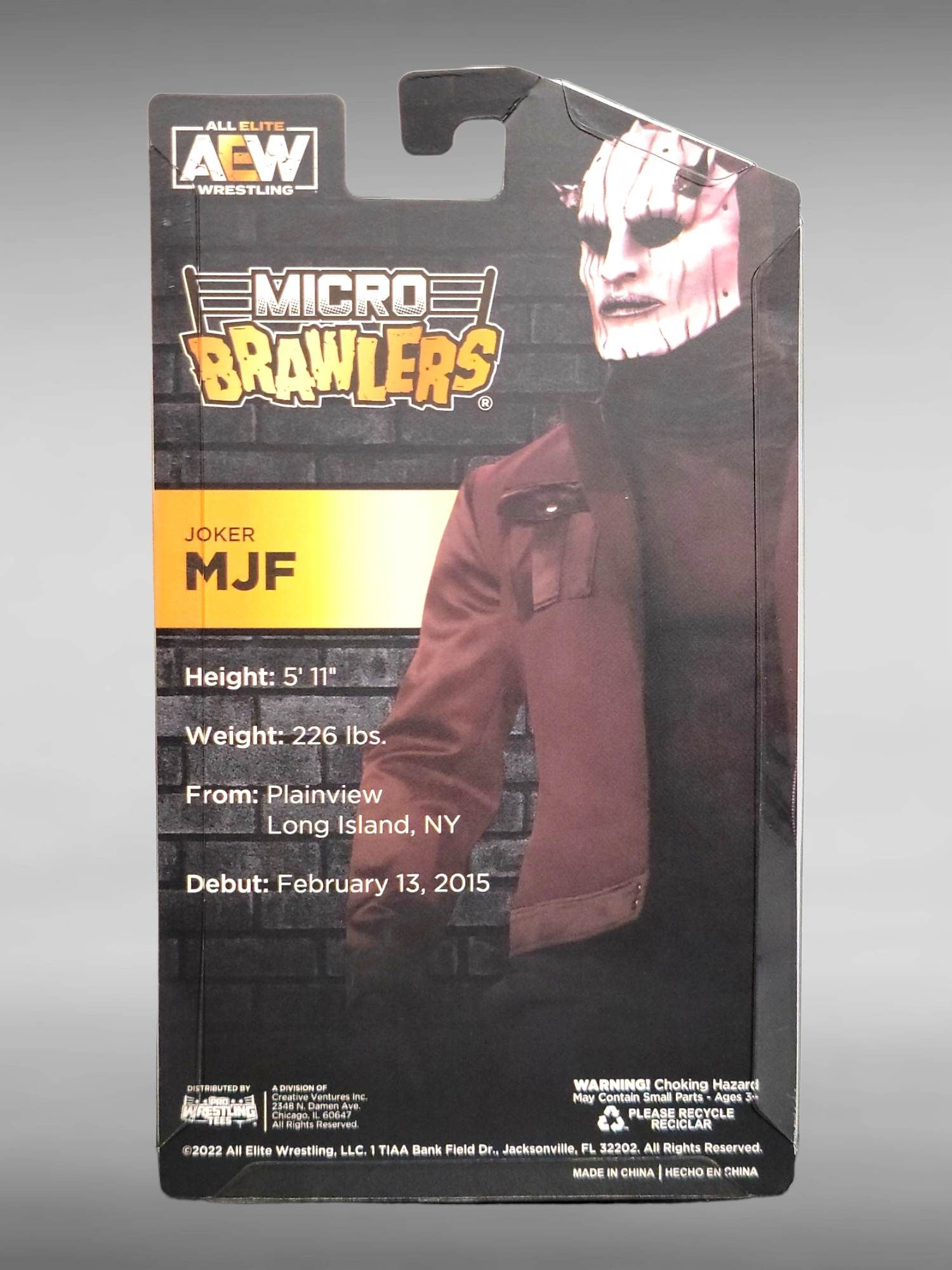 Here's an up close First Look at the AEW Micro Brawler- MJF (Joker) Pr