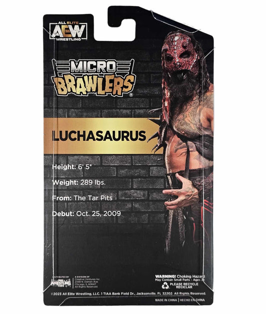 2023 AEW Pro Wrestling Tees Crate Exclusive Luchasaurus Micro Brawler