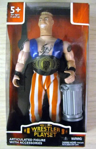 9" Bootleg/Knockoff Wrestler Playset Articulated Figure with Accessories