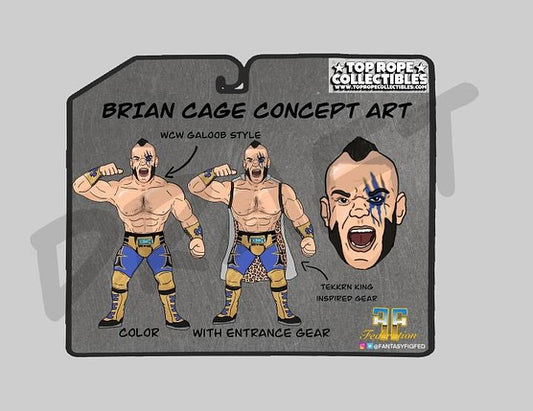 Unreleased Top Rope Collectibles Brian Cage [With Blue & Gold Tights]