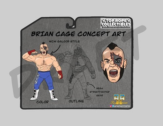 Unreleased Top Rope Collectibles Brian Cage [With Blue Tights]