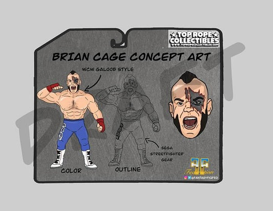 Unreleased Top Rope Collectibles Brian Cage [With Blue Tights]