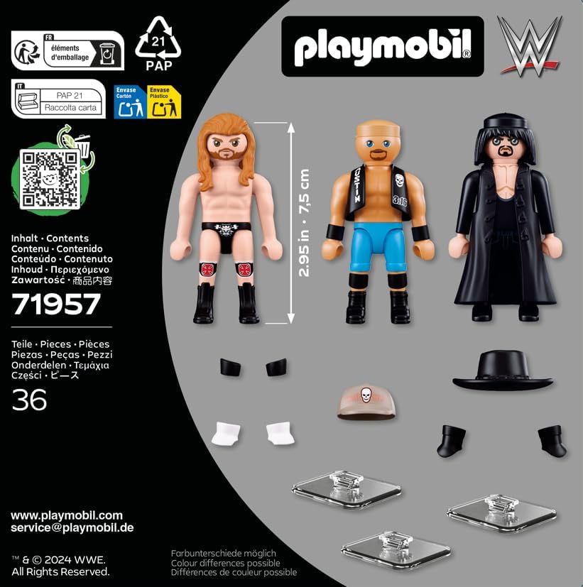 2026 WWE Playmobil Attitude Era 3-Pack: Undertaker, "Stone Cold" Steve Austin & Triple H