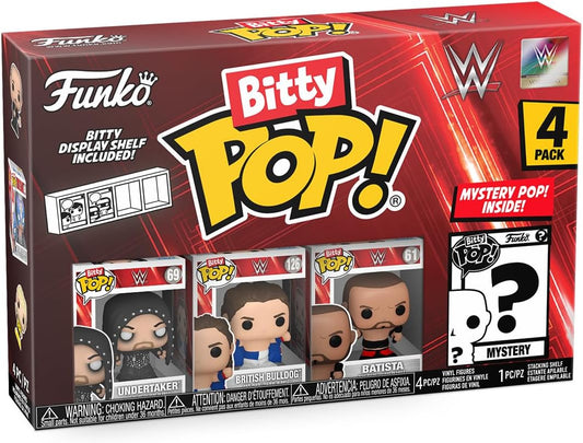 2024 WWE Funko Bitty POP! 4-Pack: Undertaker, British Bulldog, Batista & Mystery