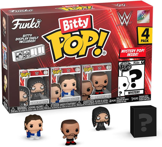 2024 WWE Funko Bitty POP! 4-Pack: Undertaker, British Bulldog, Batista & Mystery