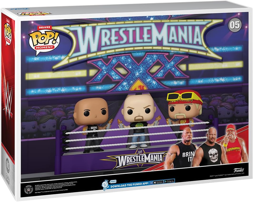 2024 WWE Funko POP! Vinyls Deluxe Moment 05: WrestleMania 30 Opening Toast [With The Rock, "Stone Cold" Steve Austin & Hulk Hogan]