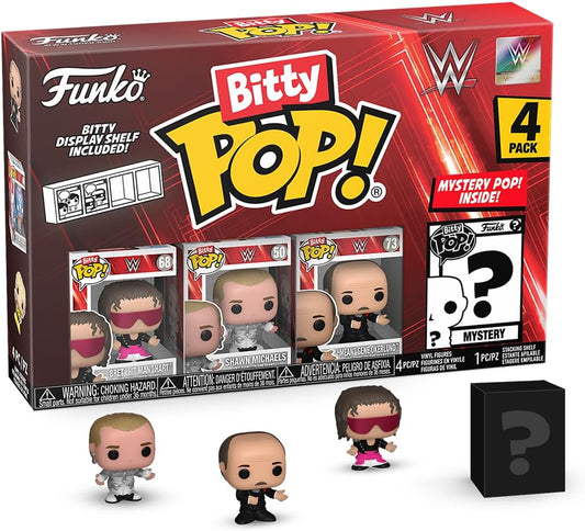2024 WWE Funko Bitty POP! 4-Pack: Bret" Hitman" Hart, Shawn Michaels, Gene Okerlund & Mystery