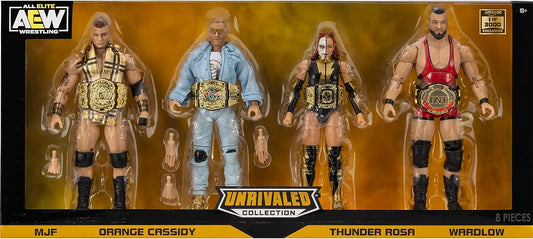 2023 AEW Jazwares Unrivaled Collection Amazon Exclusive Champions 4-Pack: MJF, Orange Cassidy, Thunder Rosa & Wardlow