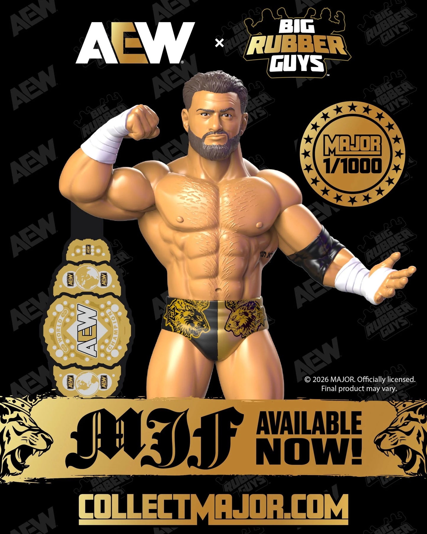 2027 MAJOR AEW x Big Rubber Guys MJF [With Black & Gold Tights]