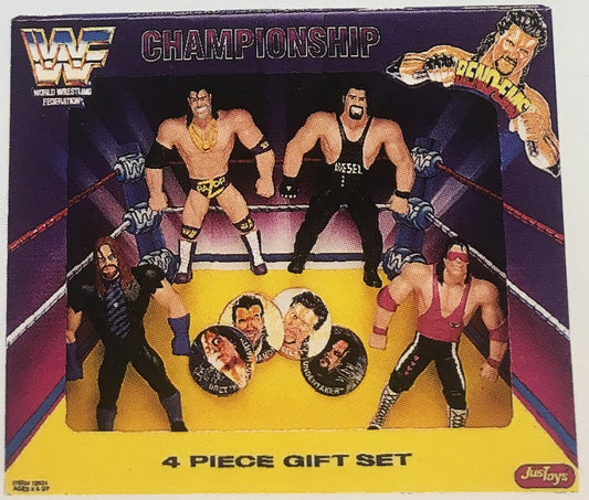 Unreleased WWF Just Toys Bend-Ems Championship 4-Piece Gift Set [With Undertaker, Razor Ramon, Diesel & Bret "Hit Man" Hart]