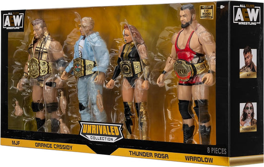 2023 AEW Jazwares Unrivaled Collection Amazon Exclusive Champions 4-Pack: MJF, Orange Cassidy, Thunder Rosa & Wardlow