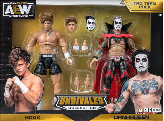 2023 AEW Jazwares Unrivaled Collection Amazon Exclusive Hook & Danhausen Tag Team Pack